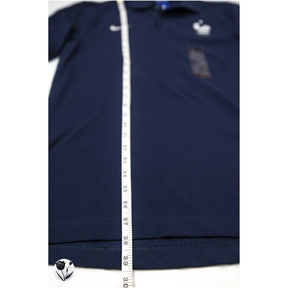 Men’s NWT Nike Polo S France National Team FFF Shirt Navy Blue Soccer World Cup - Picture 13 of 14